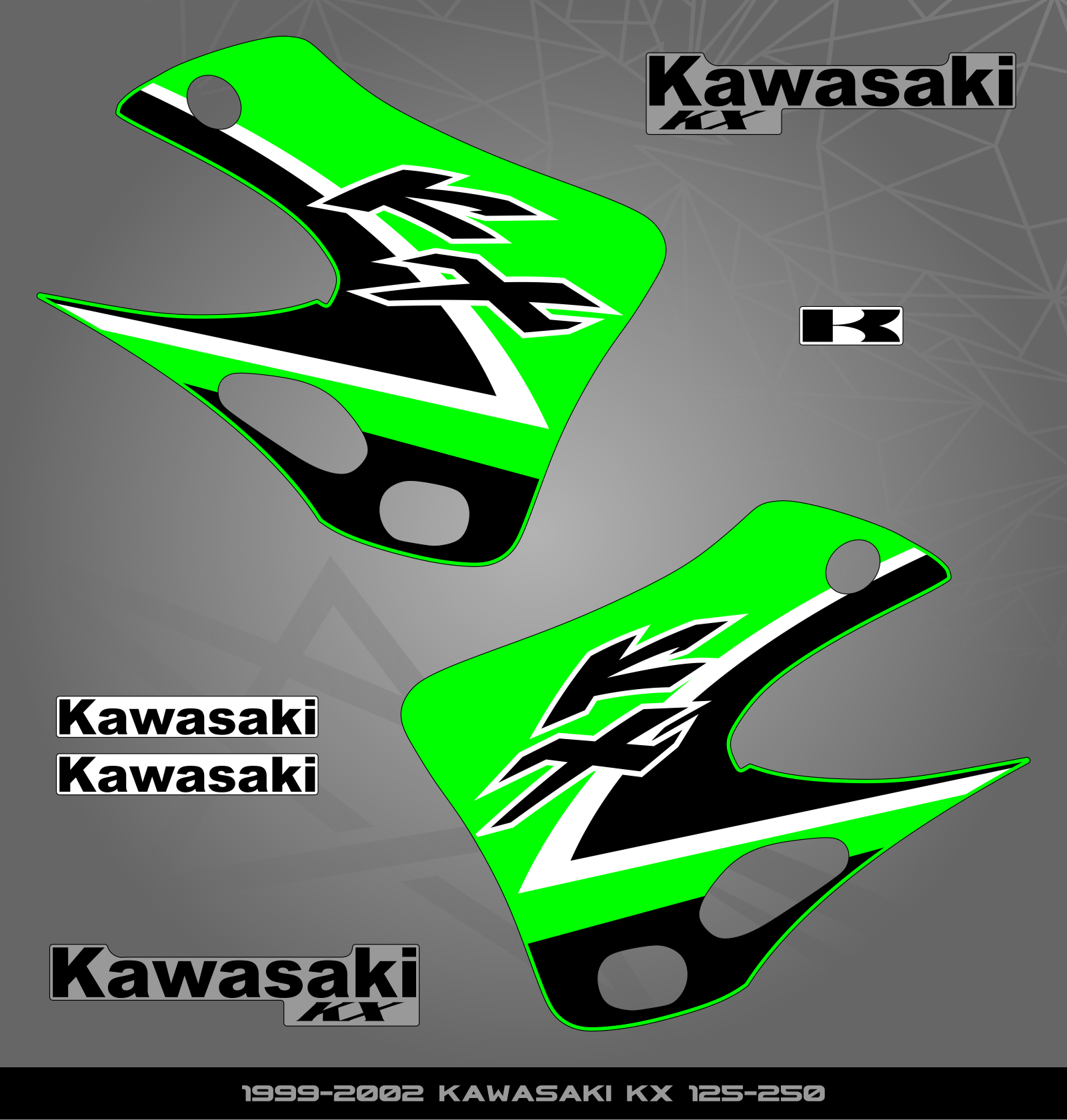 Partial Sticker Kit for Kawasaki KX 125-250 (1999-2002) – STICKER KITS ...