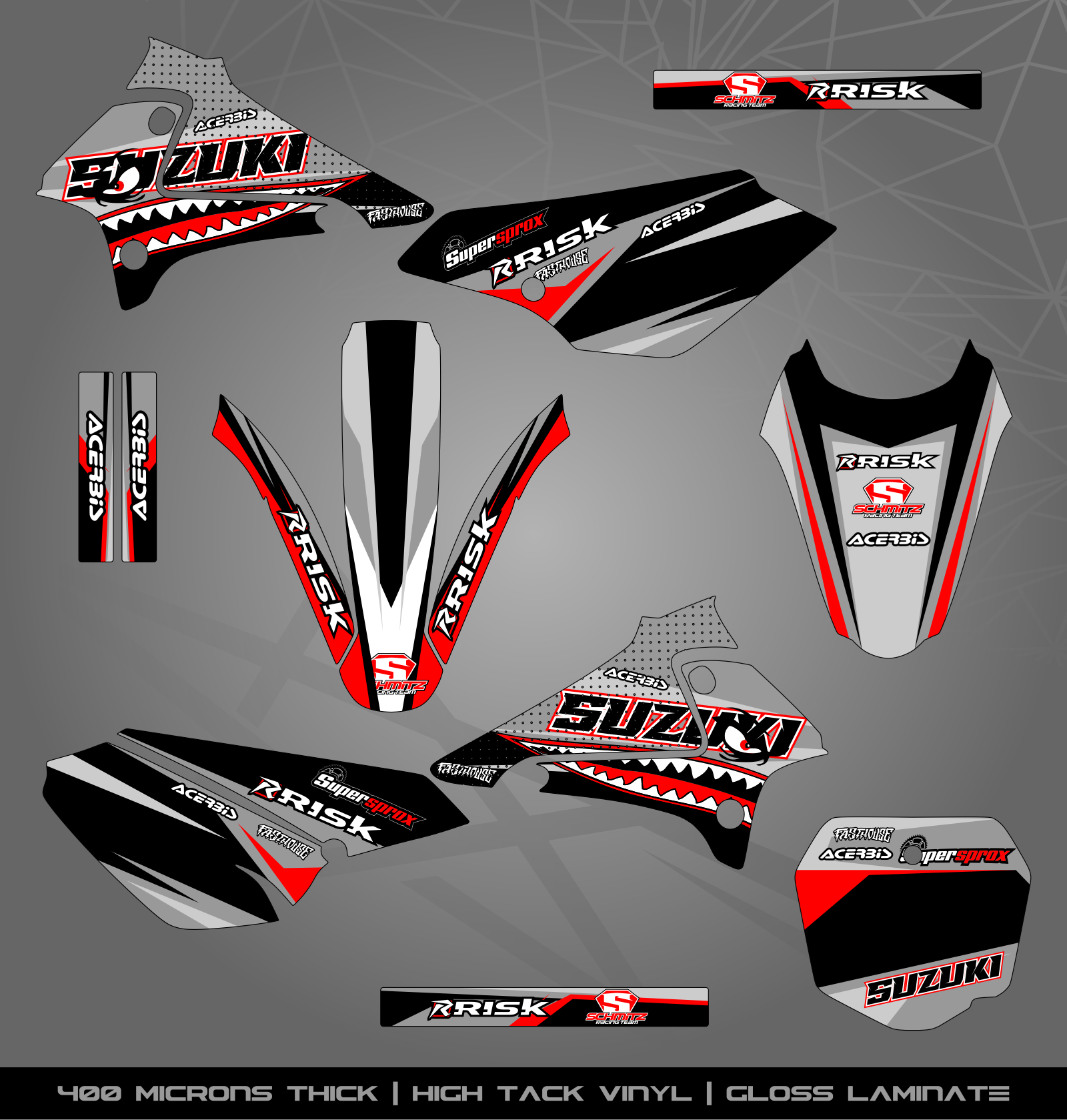 2007 Stickers Full Sticker Kit for Suzuki DRZ 125 (2001-2007) – STICKER KITS SOUTH AFRICA