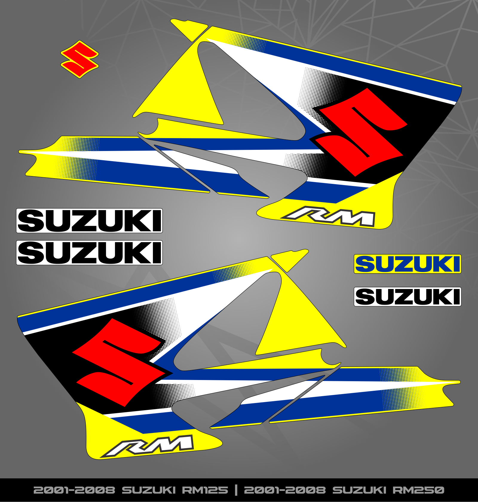 Partial Sticker Kit for Suzuki RM 125 | 250 (2001-2008) – STICKER KITS ...