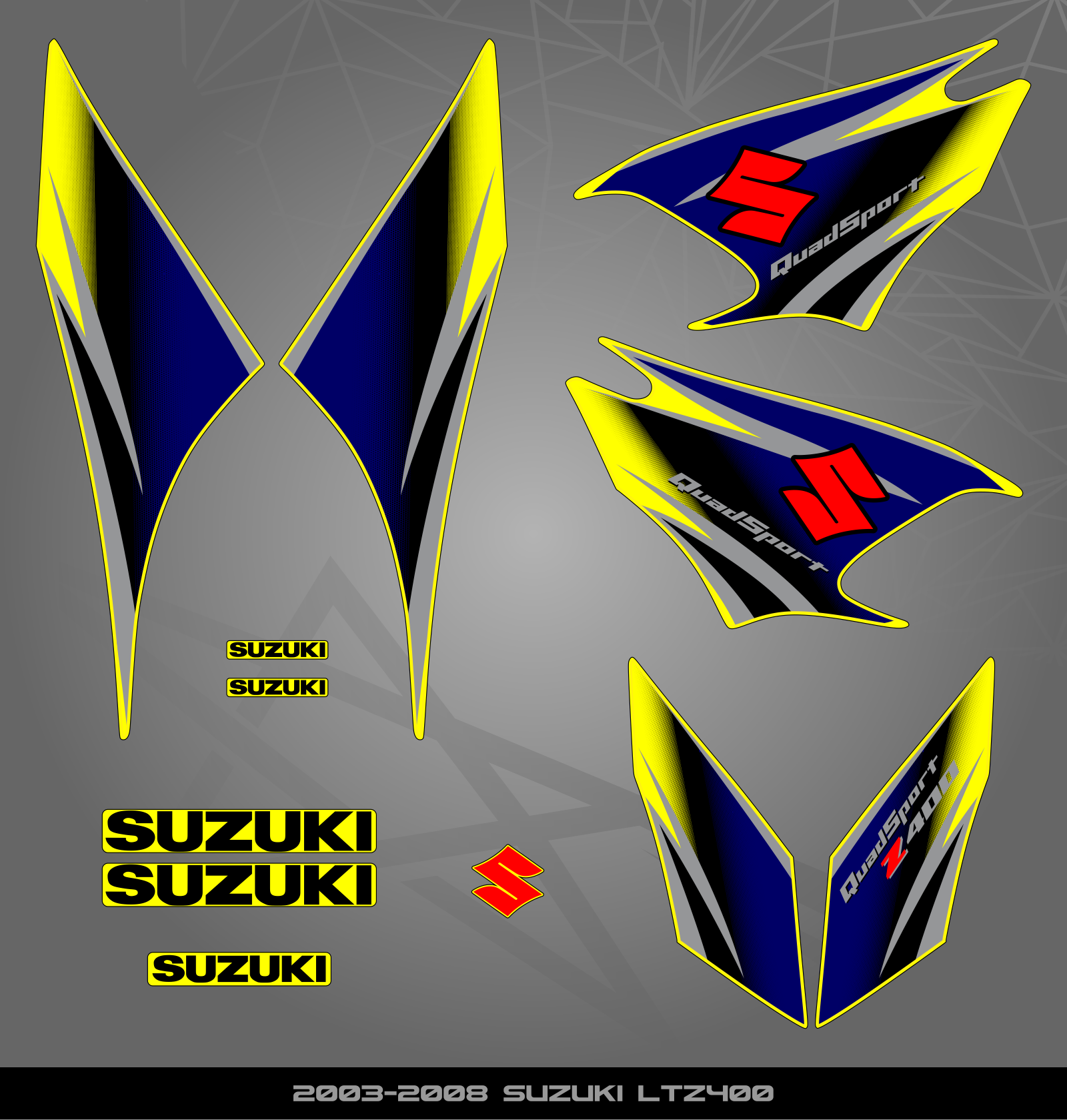 Partial Sticker Kit for Suzuki LTZ 400 (2003-2008) – STICKER KITS SOUTH ...