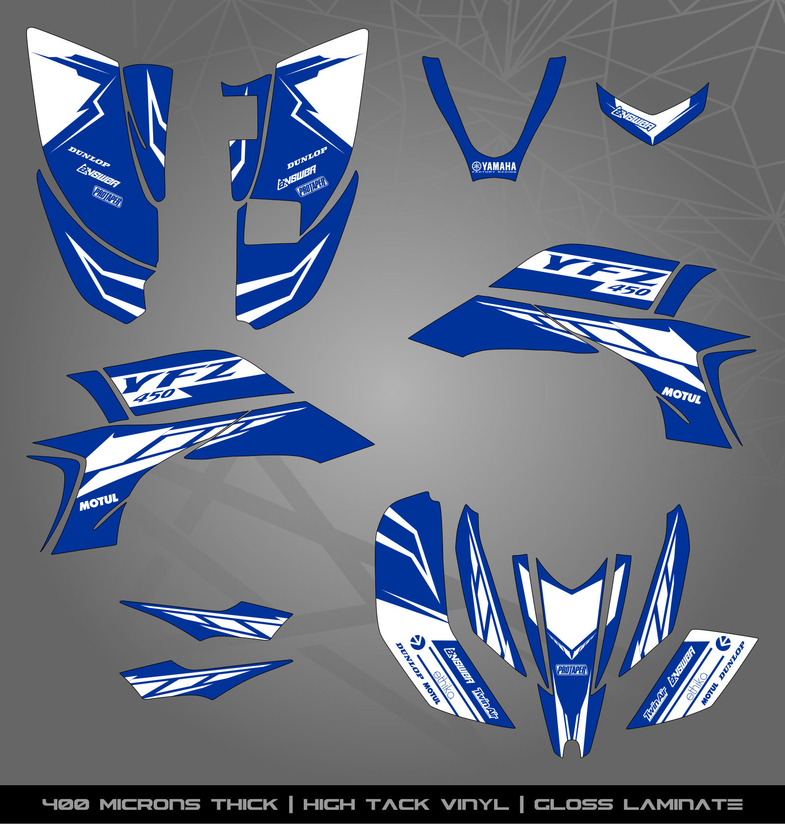Kit graphique Yamaha YFZ 450 2003 2004 2005 2006 2007 2008 autocollants Kit graphique Yamaha YFZ 450 2003 2004 2005 2006 2007 2008 autocollants