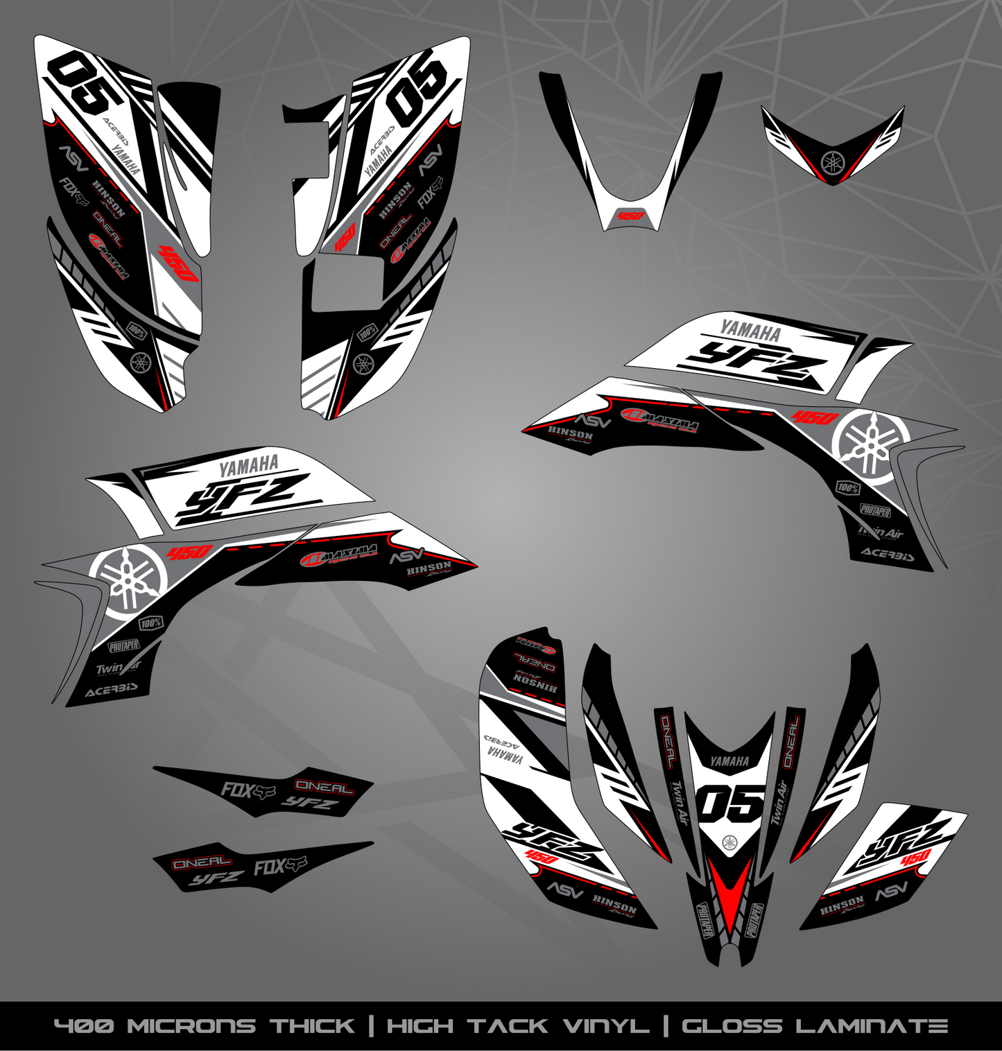 Full Sticker Kit for Yamaha YFZ 450 (2003-2008)
