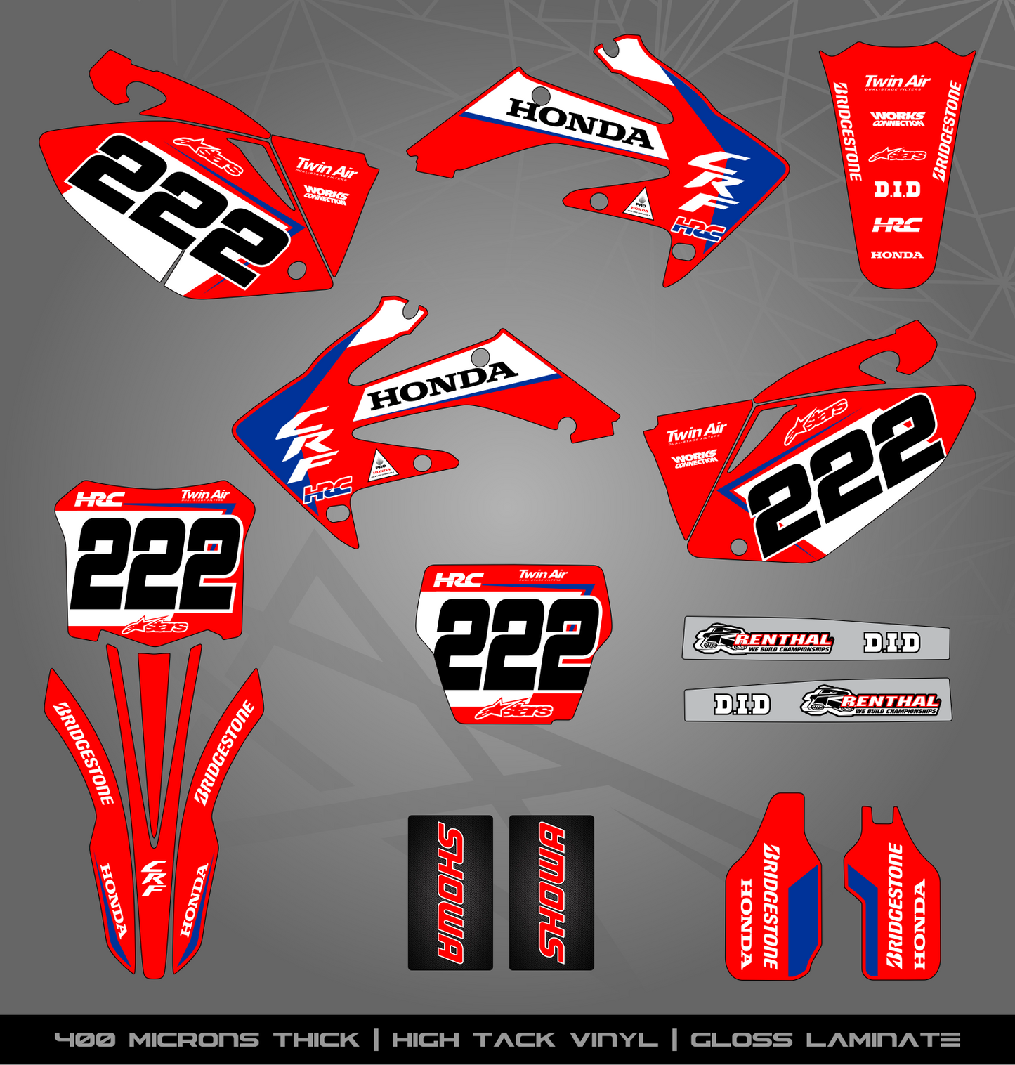 Full Sticker Kit for Honda MX bike