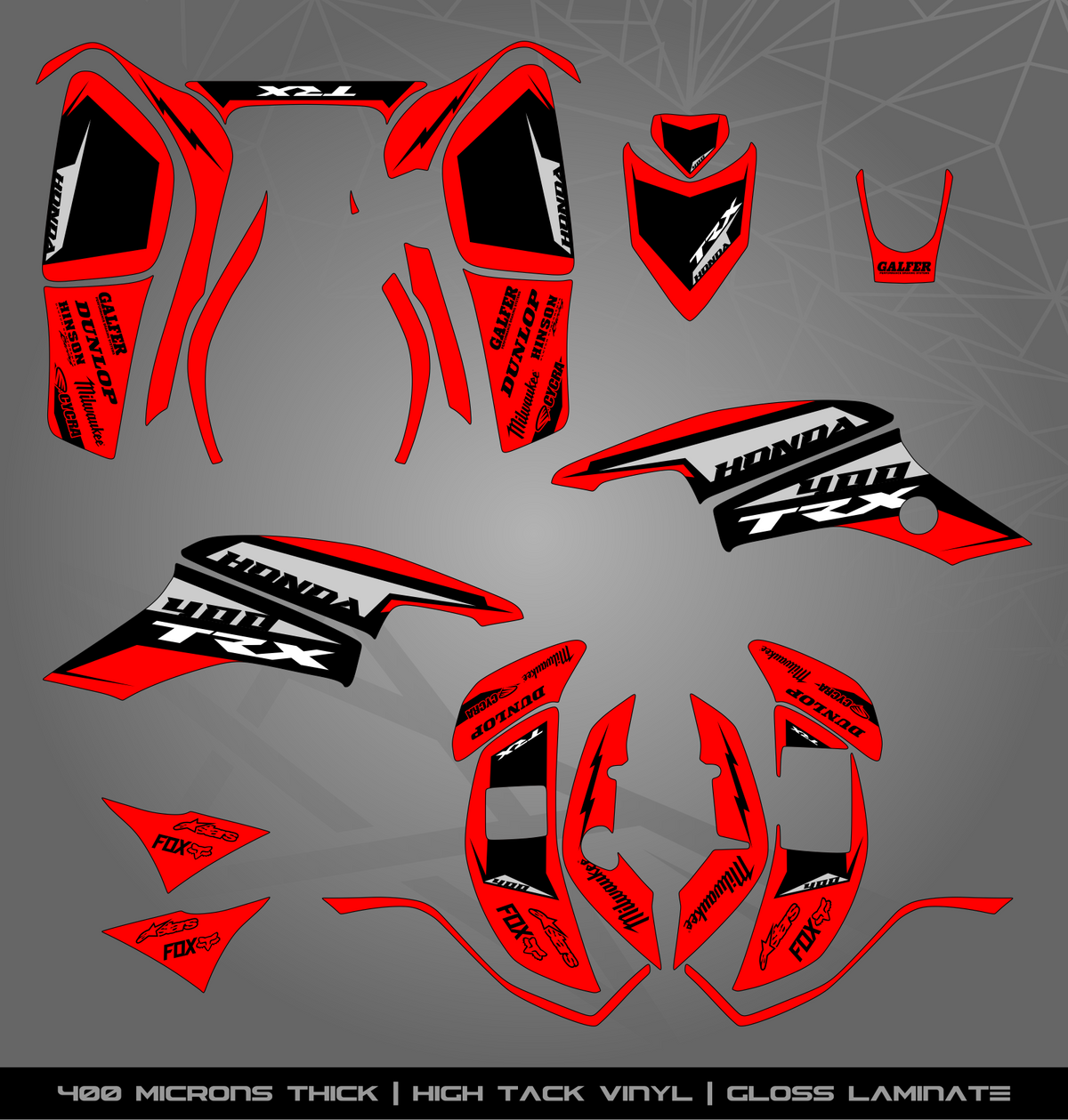 2007 Stickers Full Sticker Kit for Honda TRX 400 EX (2005-2007) – STICKER KITS SOUTH ...