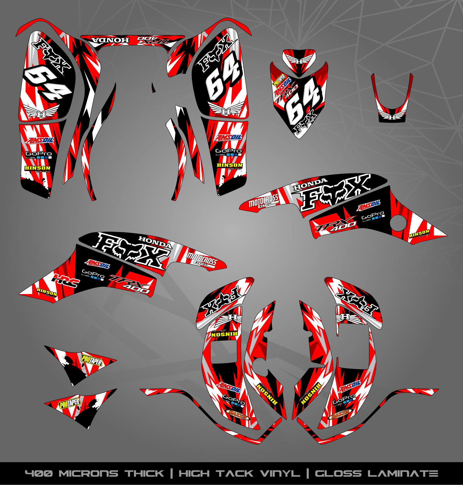 2007 Stickers Full Sticker Kit for Honda TRX 400 EX (2005-2007) – STICKER KITS SOUTH ...