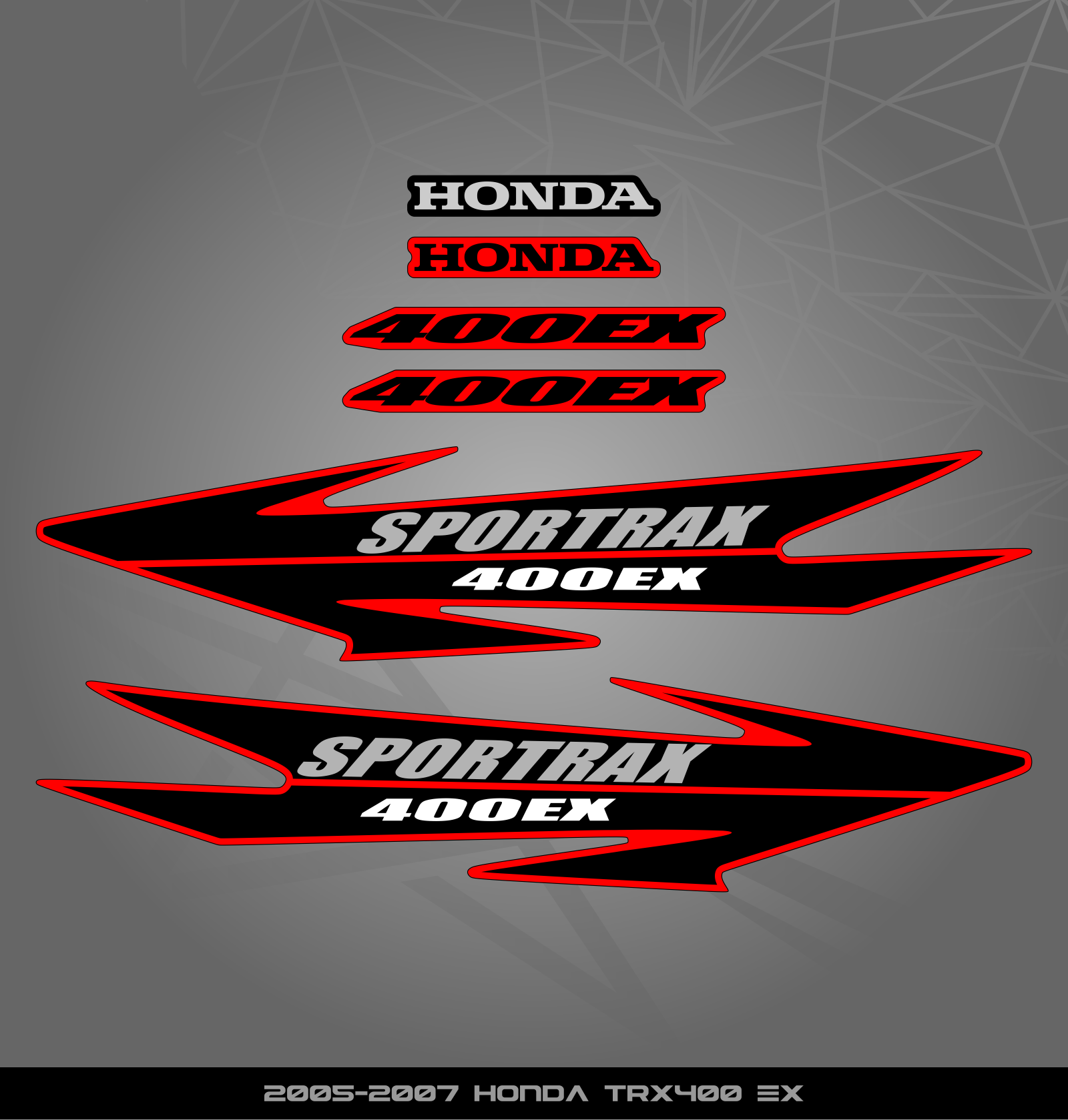 2007 Stickers Partial Sticker Kit for Honda TRX 400 EX (2005-2007) – STICKER KITS ...