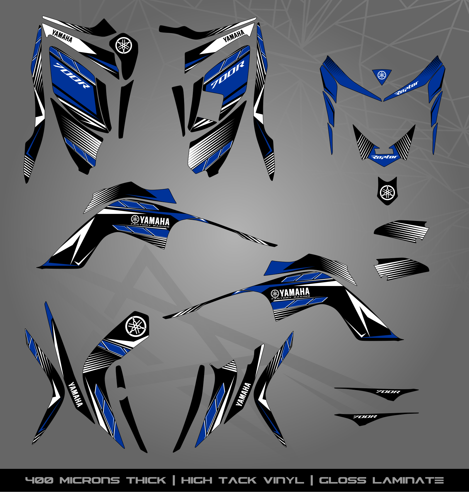 Full Sticker Kit for Yamaha Raptor 700 R (2006-2008) – STICKER KITS ...
