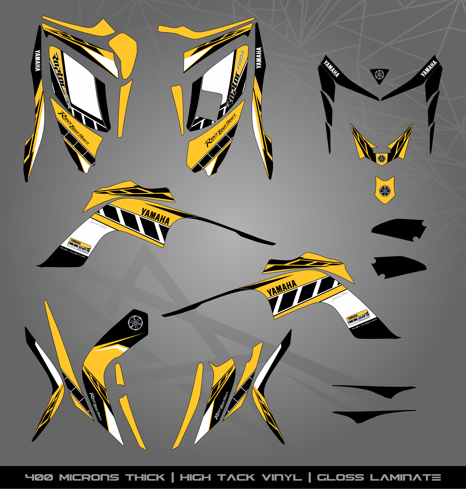 Full Sticker Kit for Yamaha Raptor 700 R (2006-2008) – STICKER KITS ...