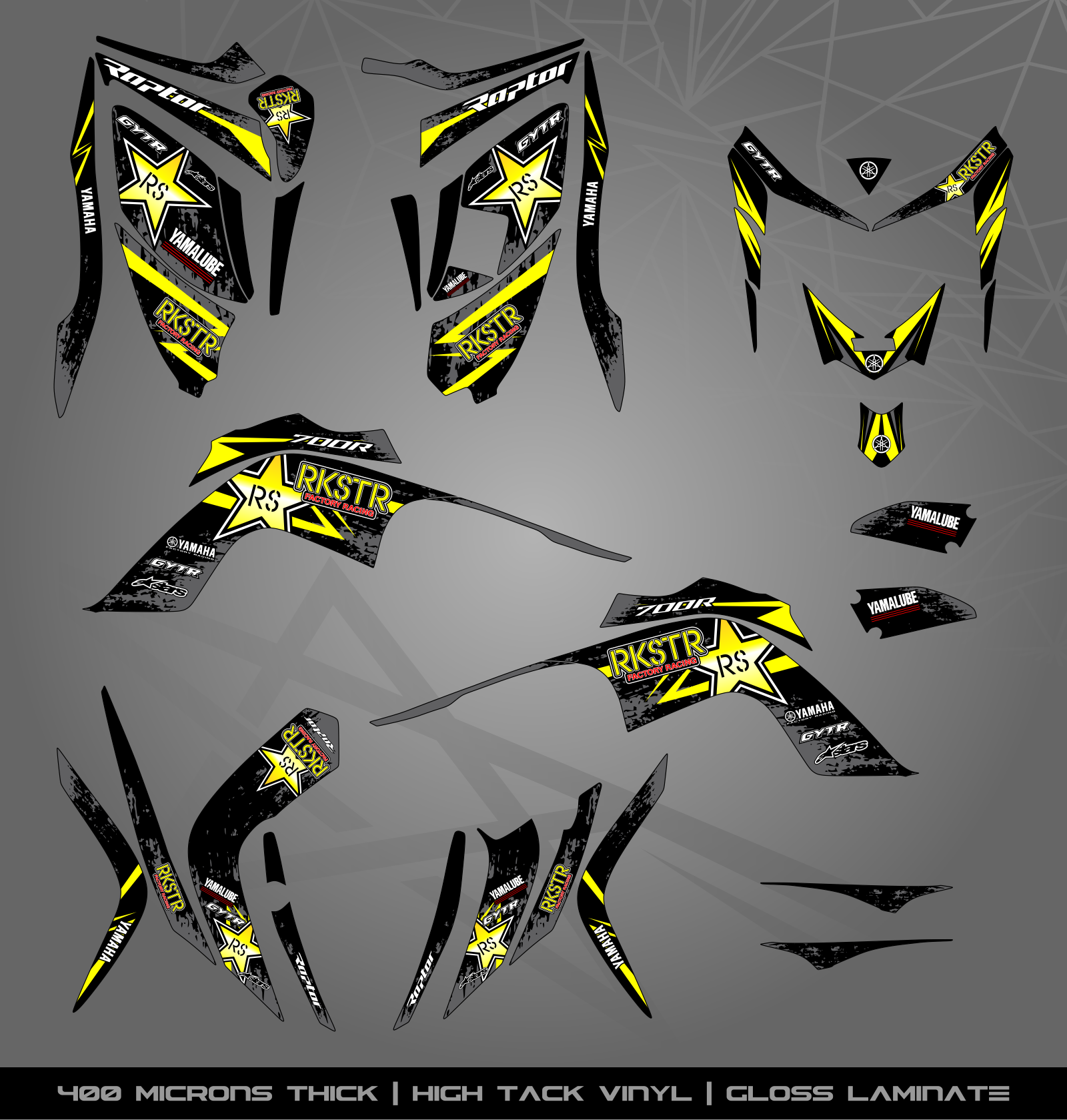 Full Sticker Kit for Yamaha Raptor 700 R (2006-2008) – STICKER KITS ...