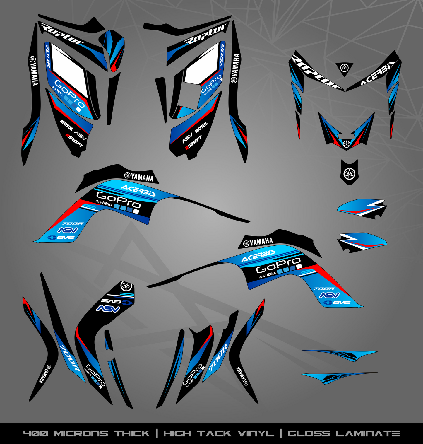 Full Sticker Kit for Yamaha Raptor 700 R (2006-2008)