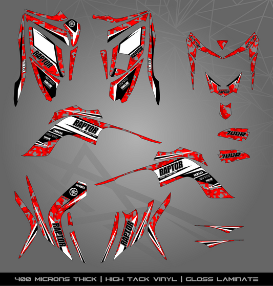 Full Sticker Kit for Yamaha Raptor 700 R (2006-2008)
