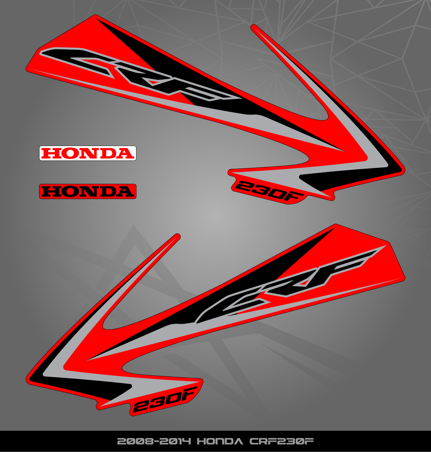 Partial Sticker Kit for Honda CRF 150 F | 230 F (2008-2014)
