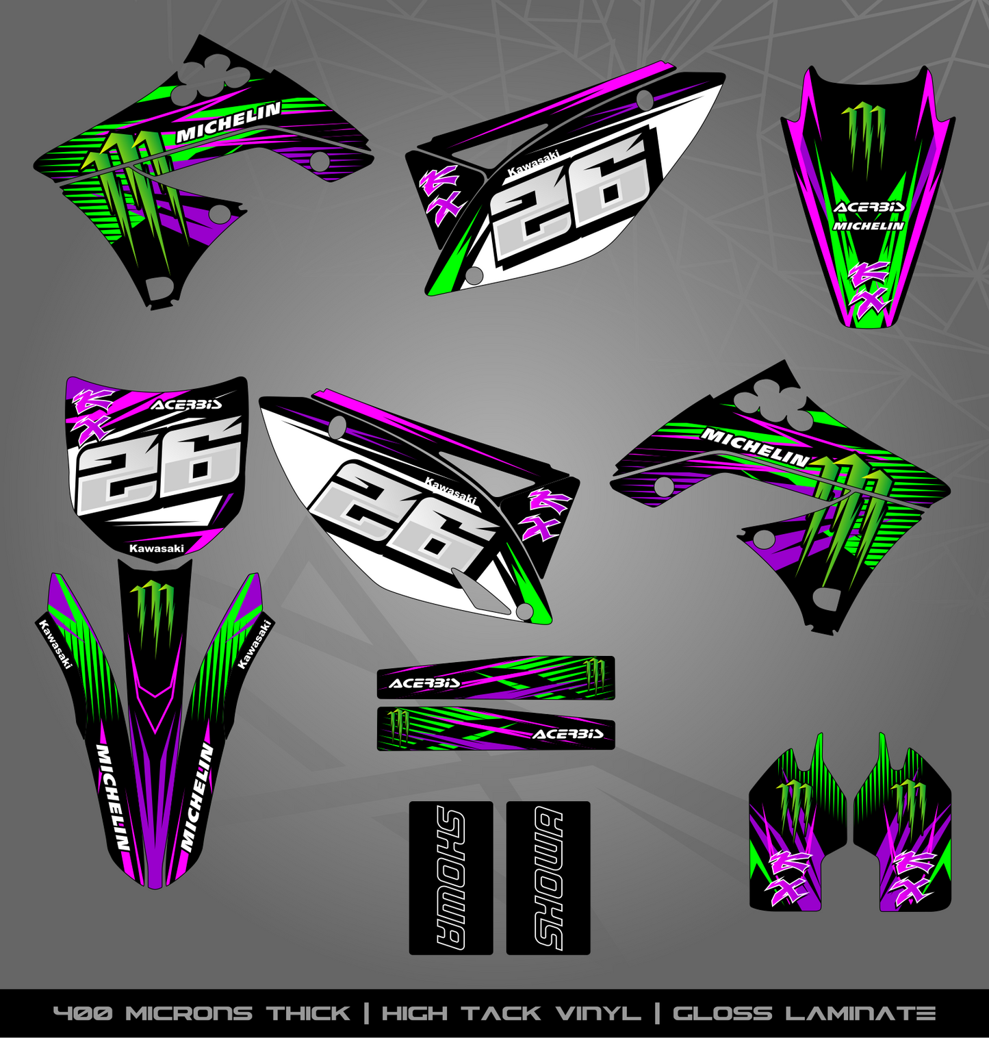 Full Sticker Kit for Kawasaki MX Bikes