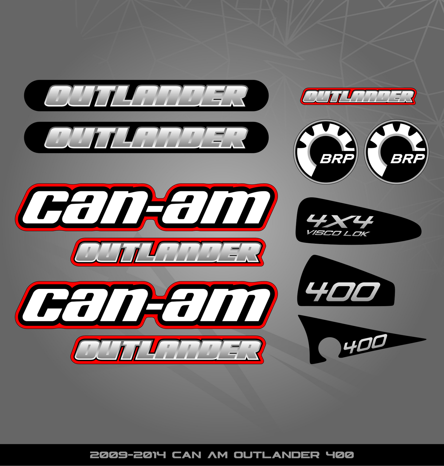 Partial Sticker Kit for Can Am Outlander 400 (2009-2014)