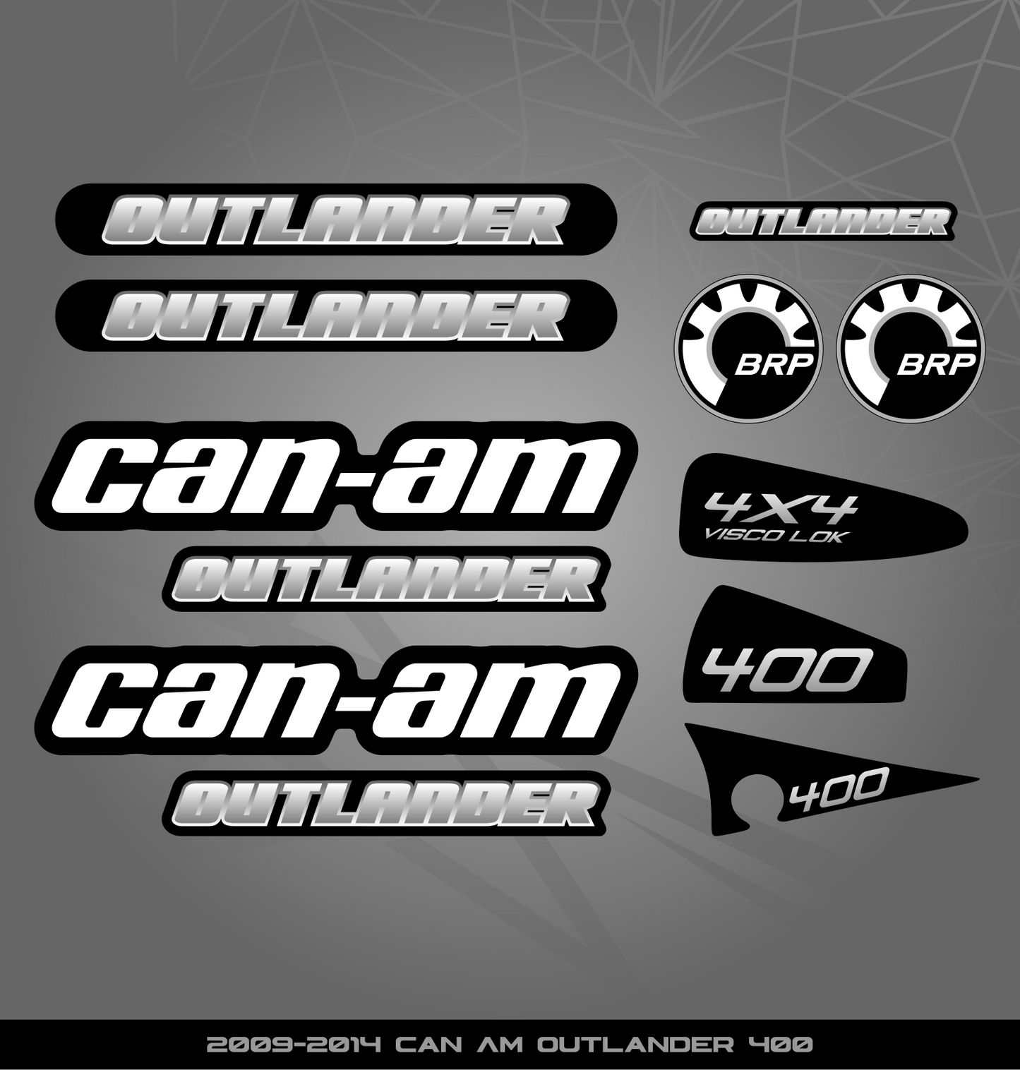 Partial Sticker Kit for Can Am Outlander 400 (2009-2014)