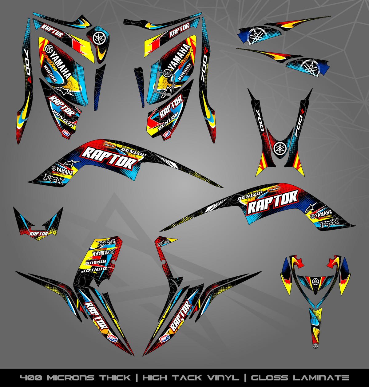 Yamaha Raptor Rim Sticker Full Sticker Kit for Yamaha Raptor 700 R (2013-2022) – STICKER KITS ...