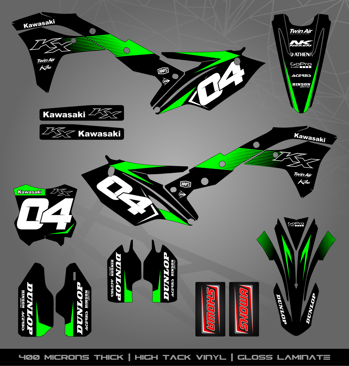 Full Sticker Kit for Kawasaki MX Bikes