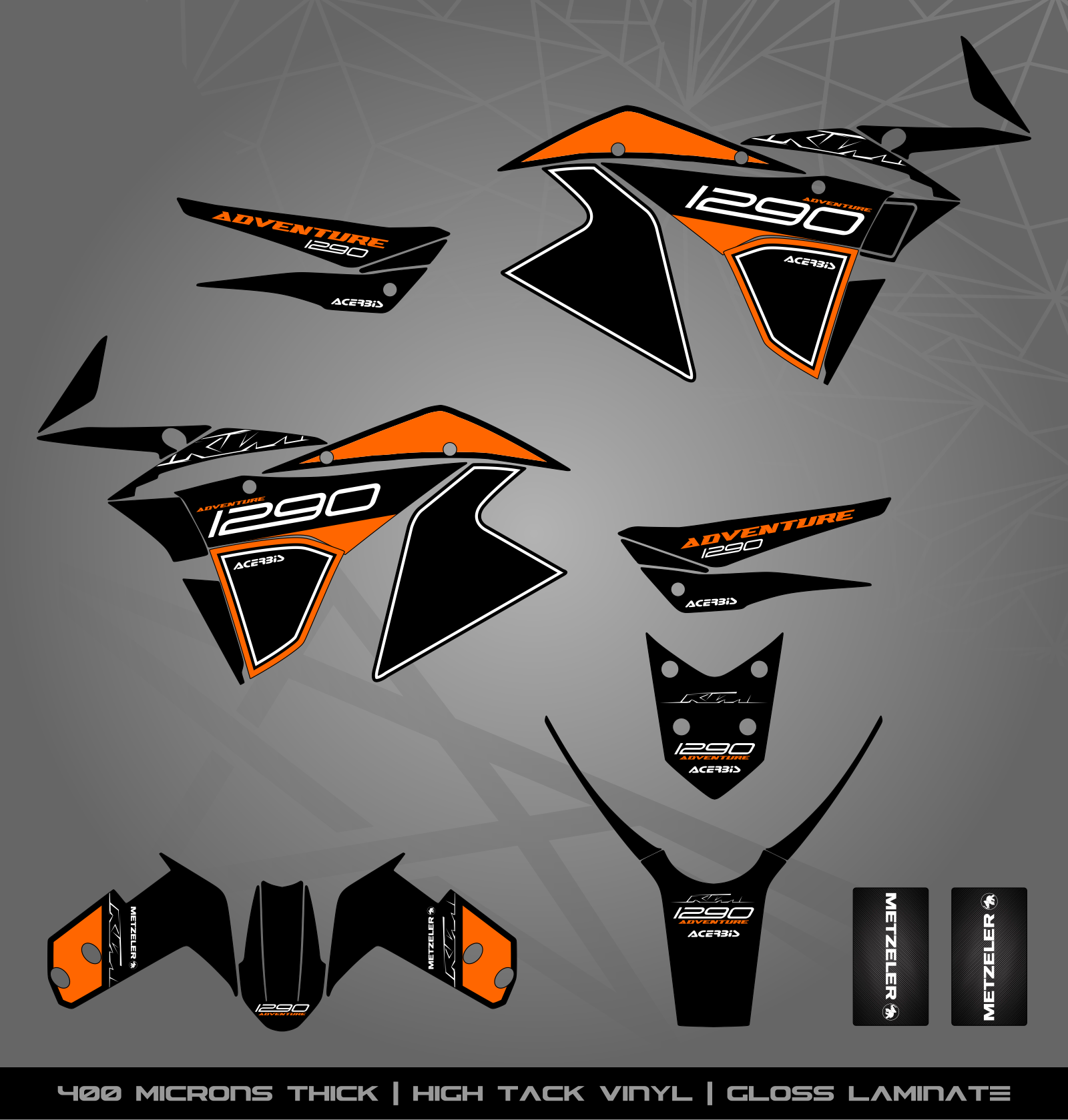Full Sticker Kit for KTM 1290 Adventure R (2017-2020) – STICKER KITS ...
