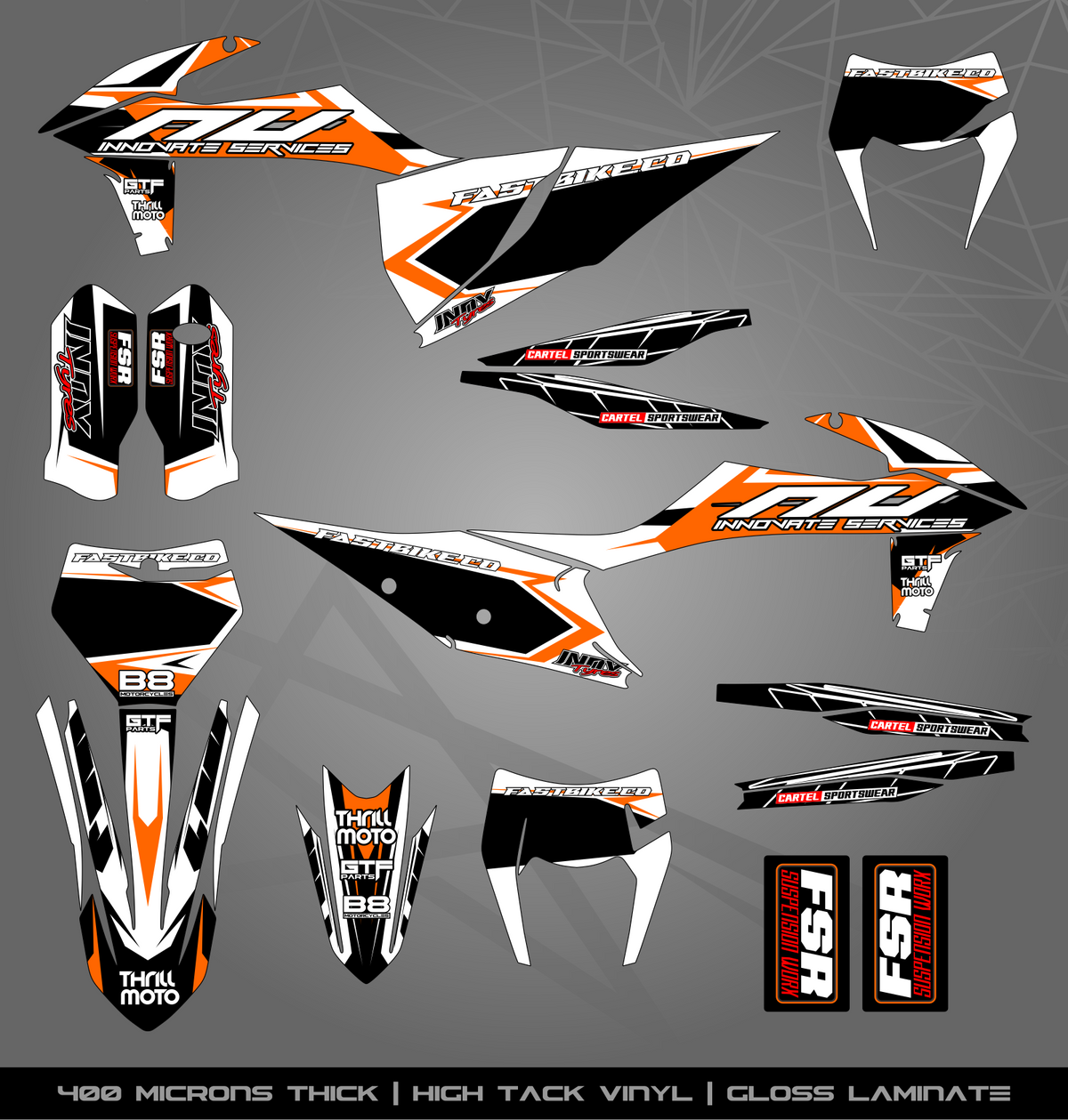 Enduro R Sticker Kit Full Sticker Kit for KTM MX / Enduro bike – STICKER KITS SOUTH AFRICA