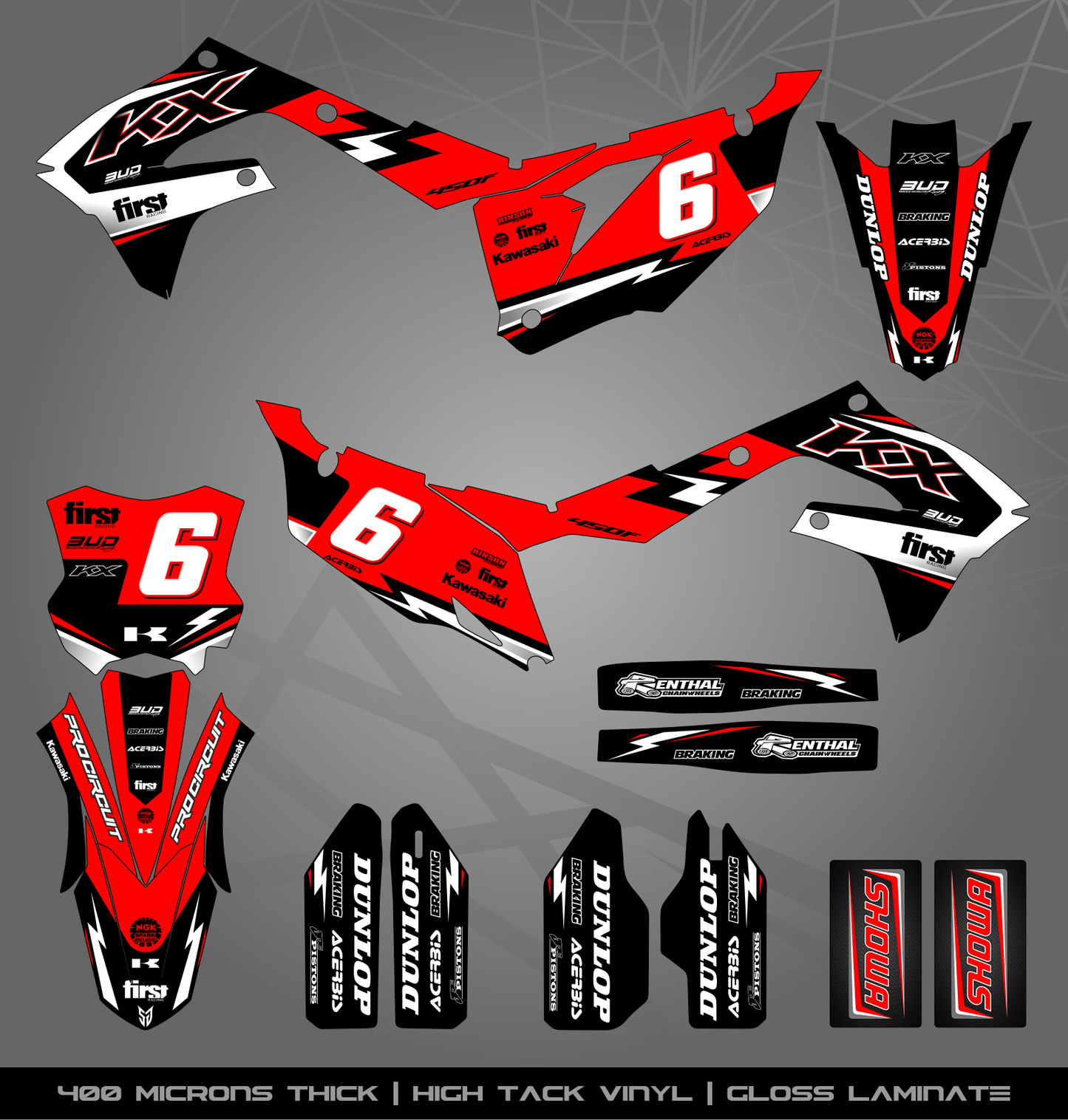 Full Sticker Kit for Kawasaki MX Bikes