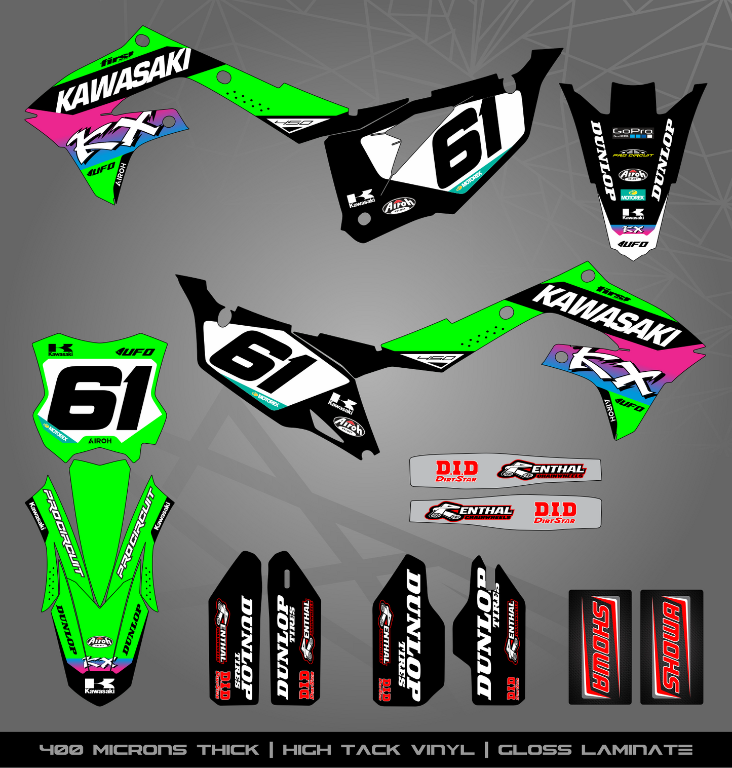 Full Sticker Kit for Kawasaki MX Bikes