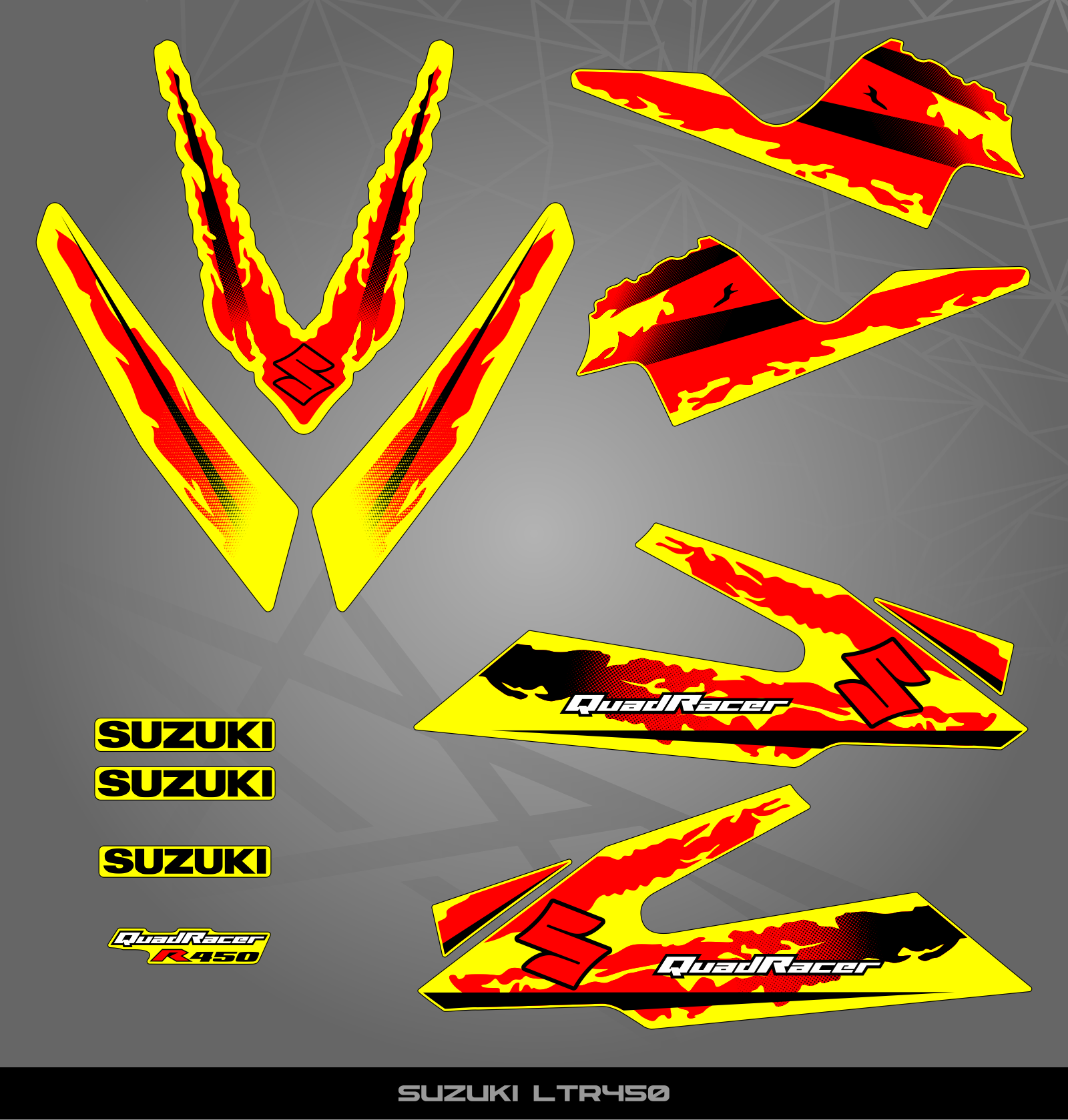 Kit déco complet pour VTT Suzuki LTR 450 2006-2014 Kit déco complet pour VTT Suzuki LTR 450 2006-2014