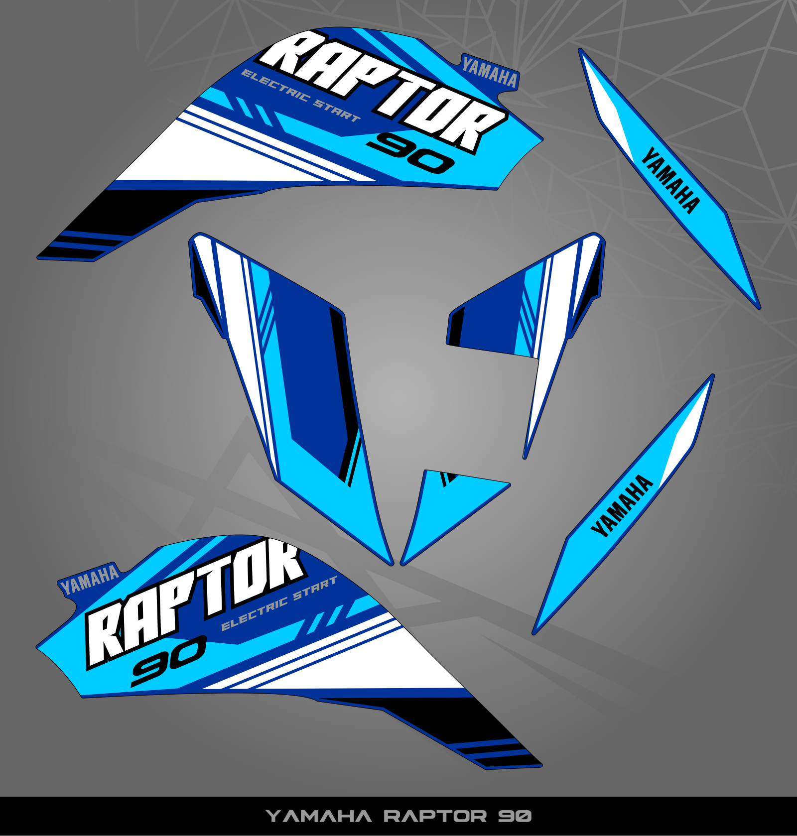 Yamaha Raptor Rim Sticker Partial Sticker Kit for Yamaha Raptor 90 – STICKER KITS SOUTH AFRICA